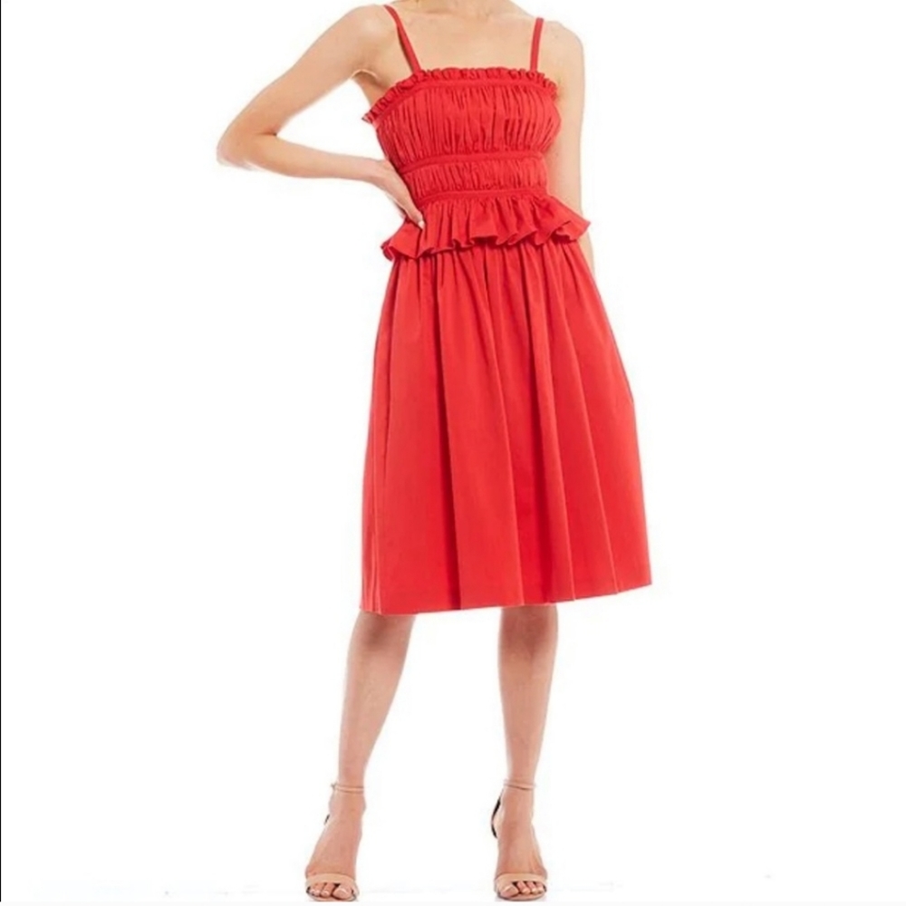 Antonio Melani Taylor Stretch Cotton Sateen Peplum Waist Dress